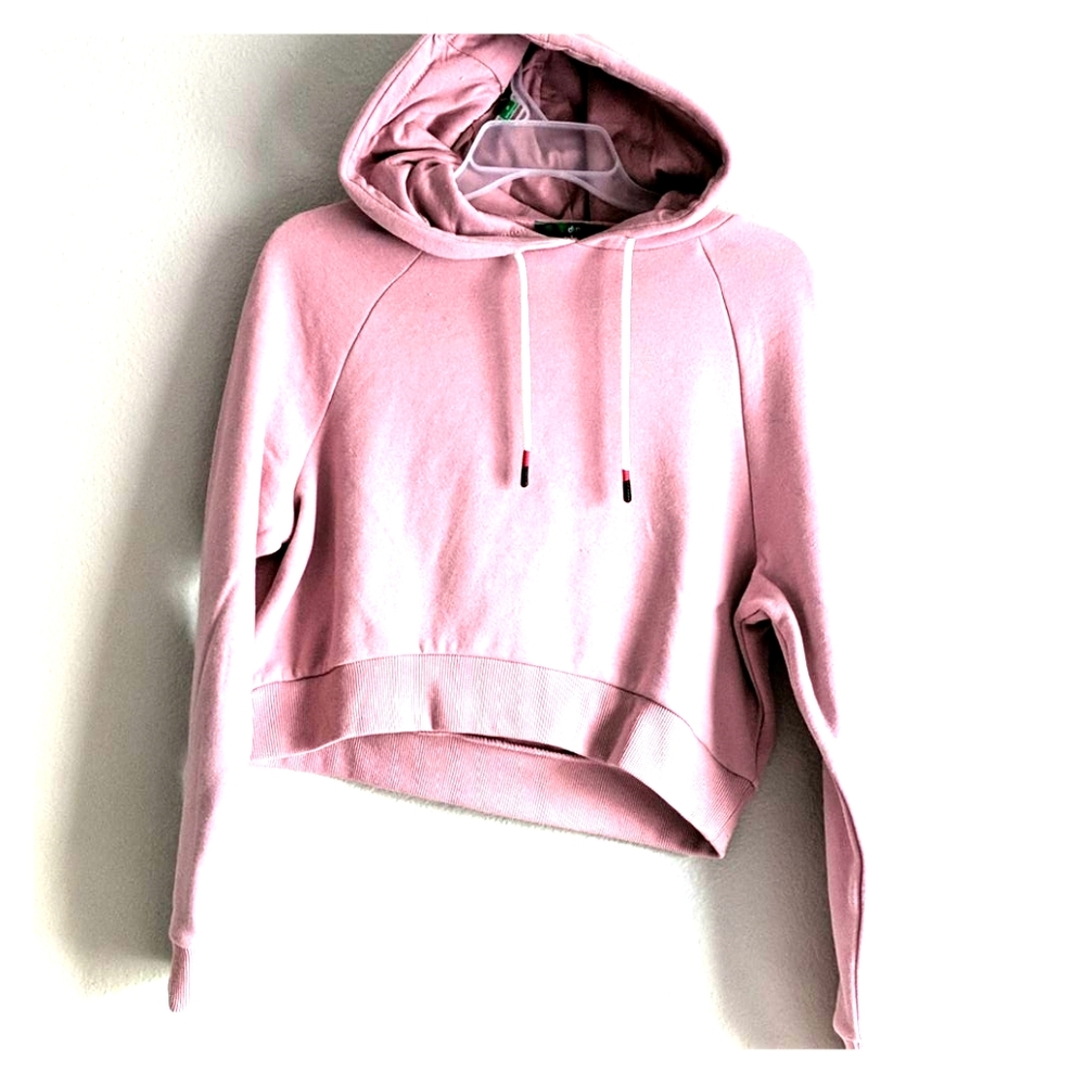 Light pick crop top hoodie